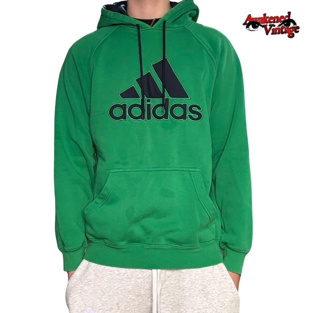 Vintage adidas hoodie green size small
